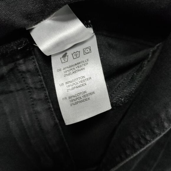 Articles Of Society Moto Jacket Black Denim Faux Fur Collar Zippered Pockets M - Picture 6 of 11